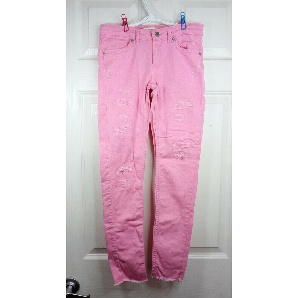 Levis 710 Girls Super Skinny Pink Distressed Jeans Size 12 Reg